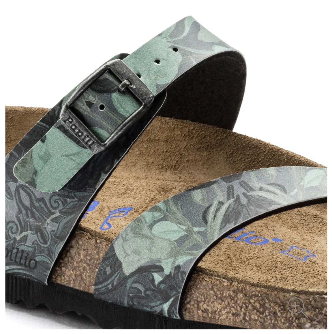 Papillio By Birkenstock Tabora Damask Petrol Soft Footbed Made In Portugal