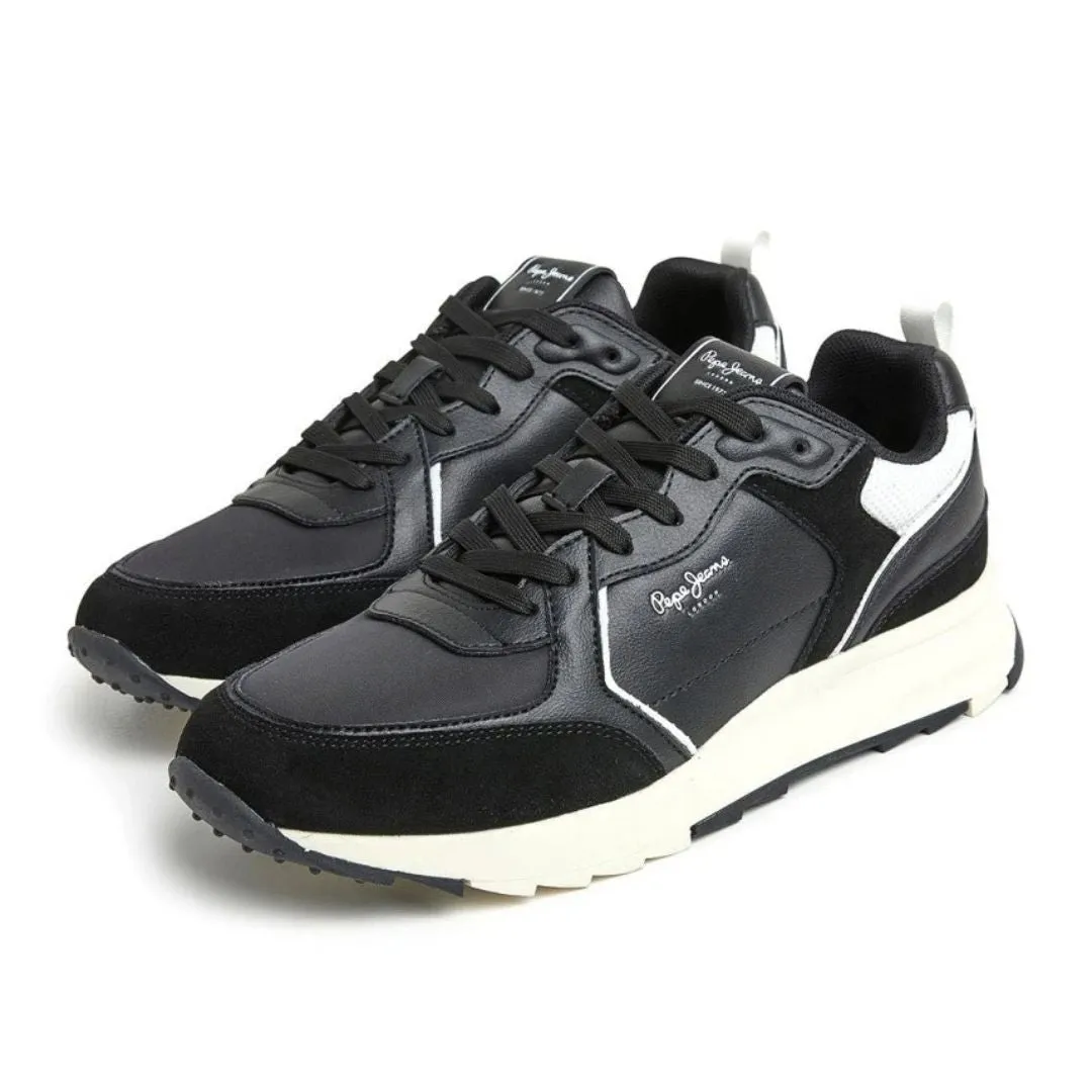 PEPE JEANS Joy Leather Fashion Sneakers Men PMS31014-BLK