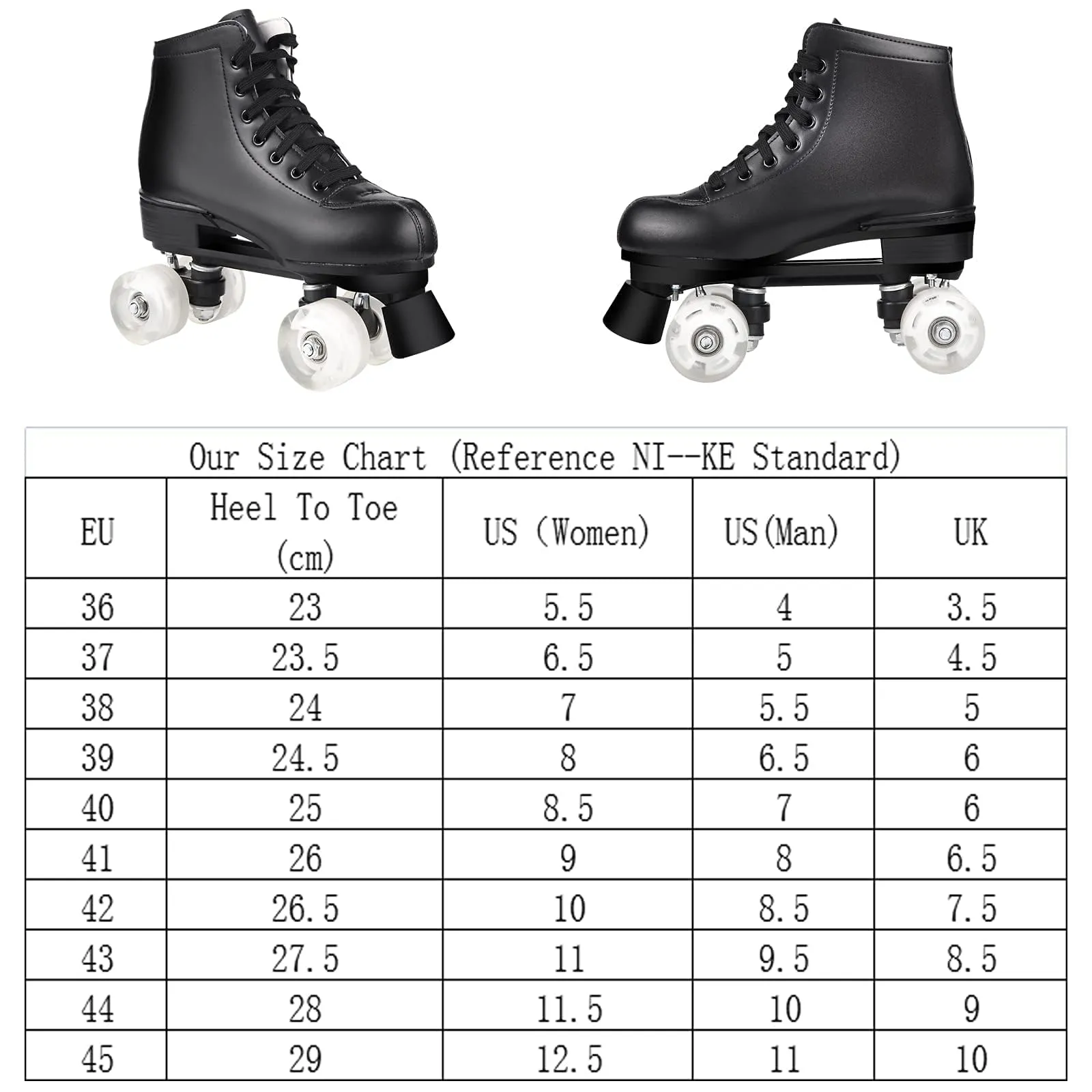 PERZCARE Roller Skates for Women,Double Row 4 Wheels Shiny Quad Men Skates,PU Leather High-top Roller Skates for Girls/Boys/Ladies/Unisex Indoor/Outdoor