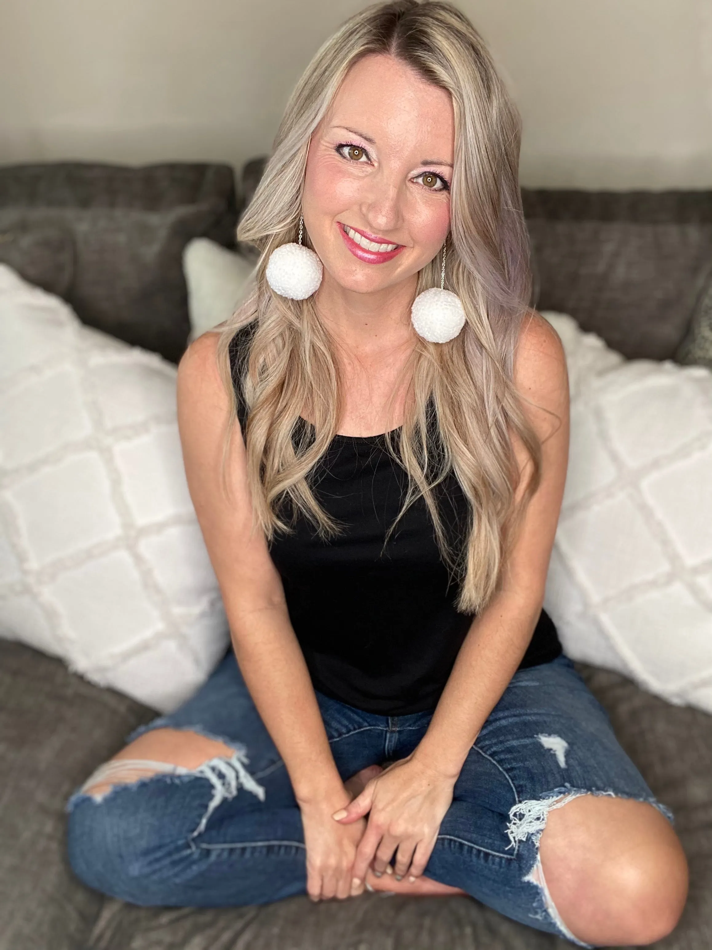 Pom Earrings- 3 colors!