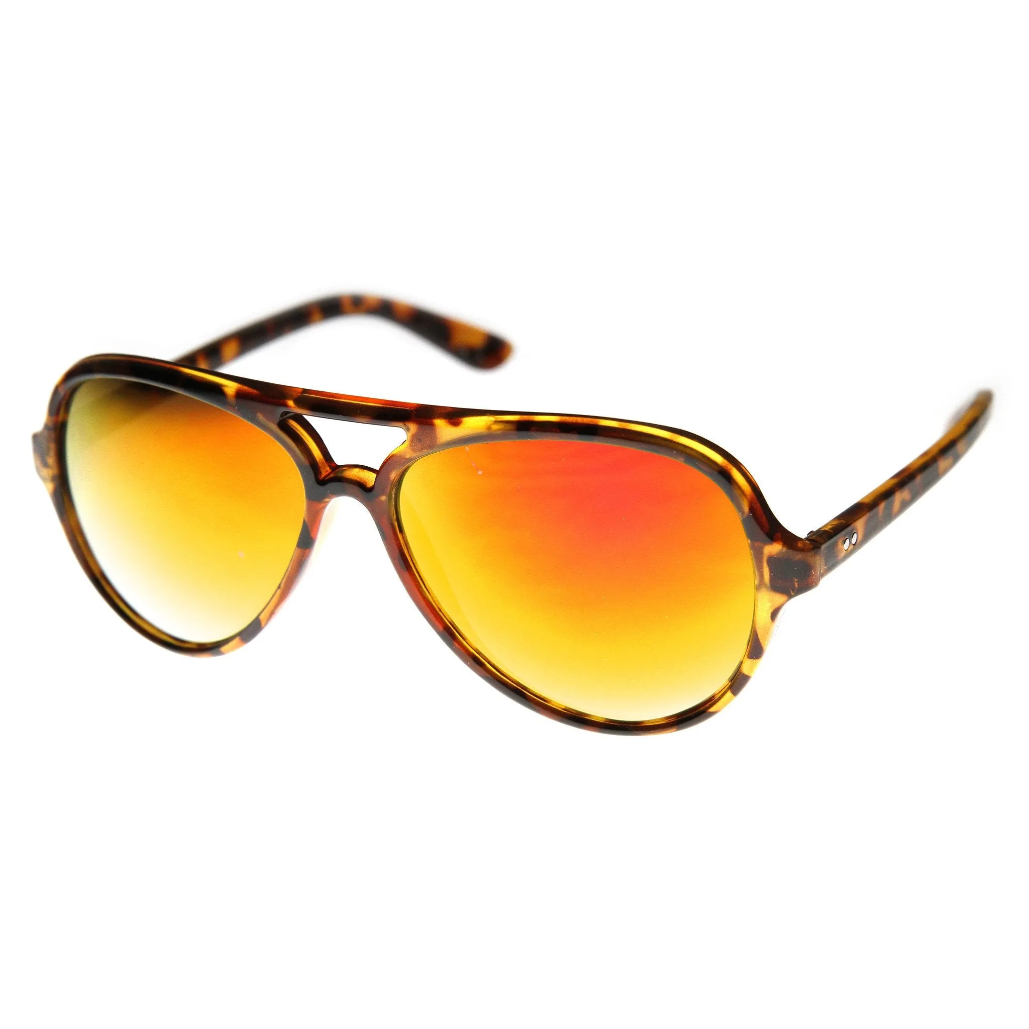 Retro 1980's Fashion Large Mirror Lens Aviator Sunglasses 9476