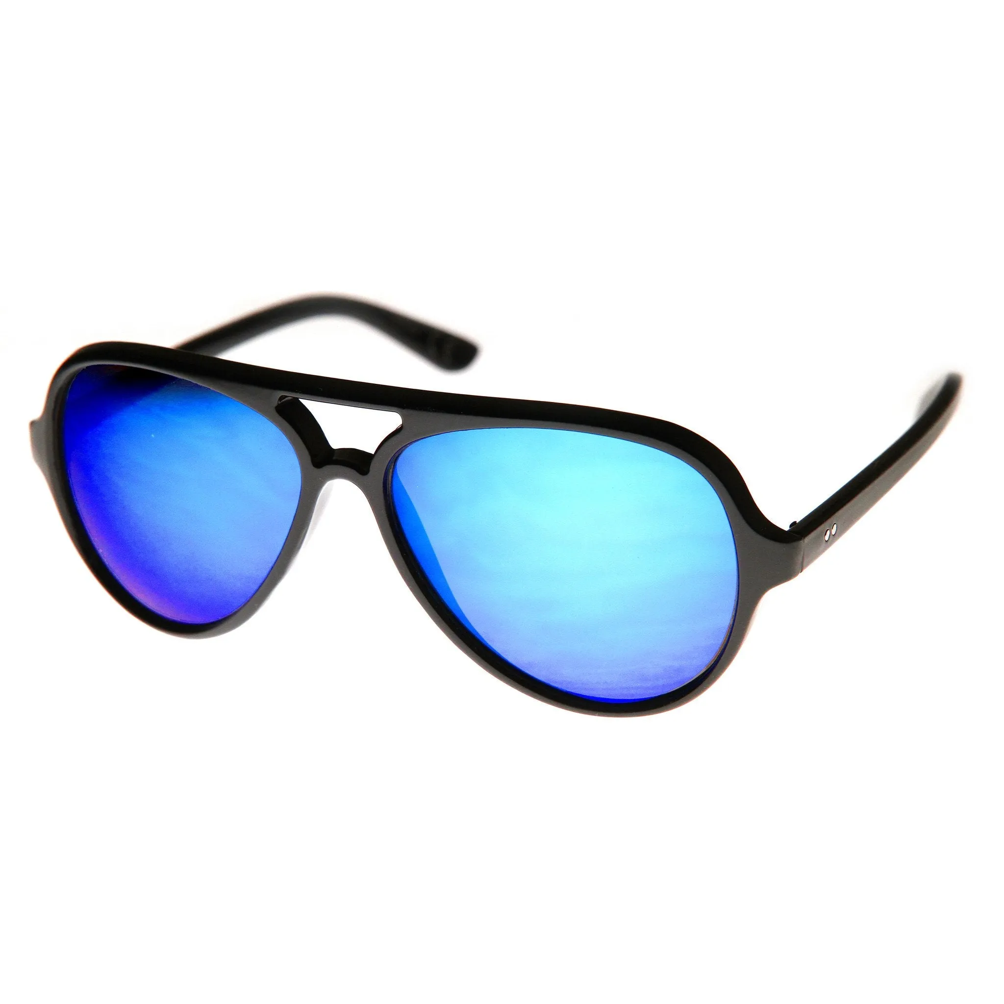 Retro 1980's Fashion Large Mirror Lens Aviator Sunglasses 9476