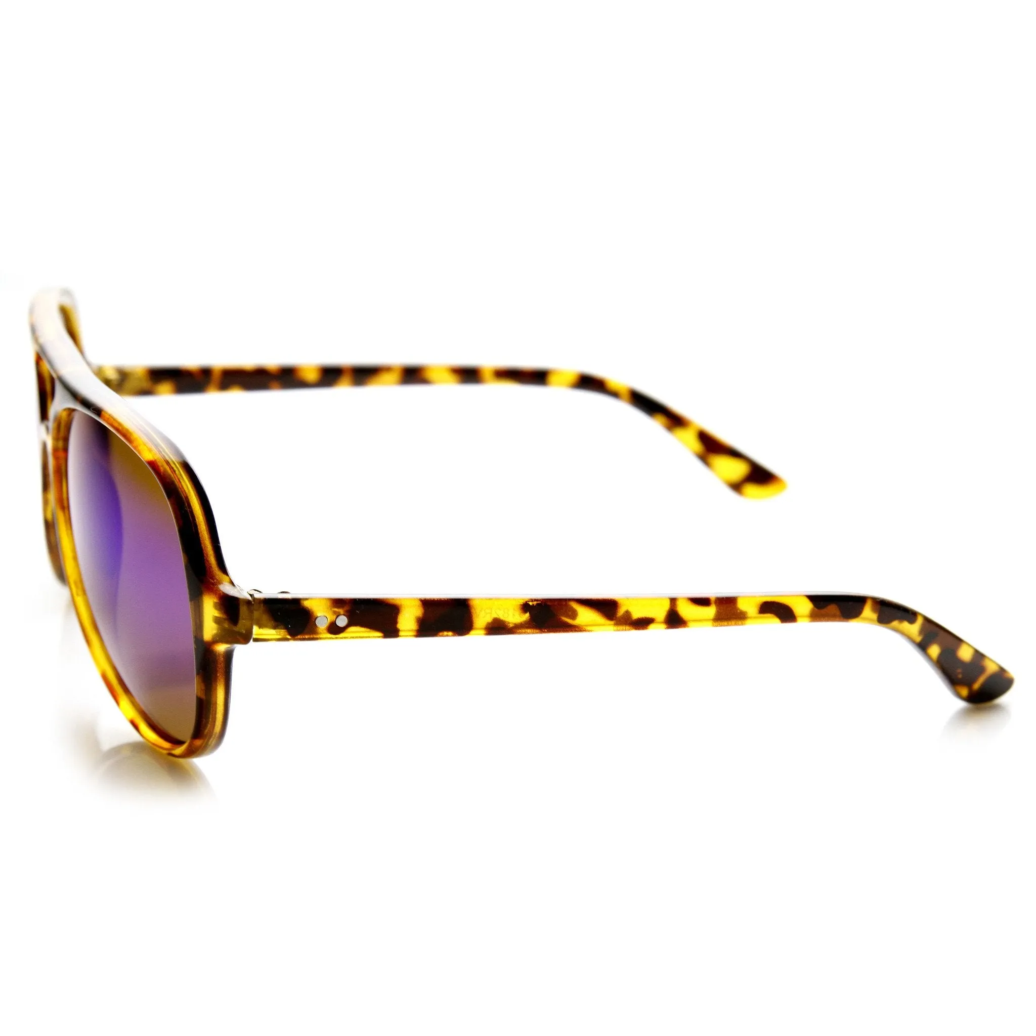 Retro 1980's Fashion Large Mirror Lens Aviator Sunglasses 9476