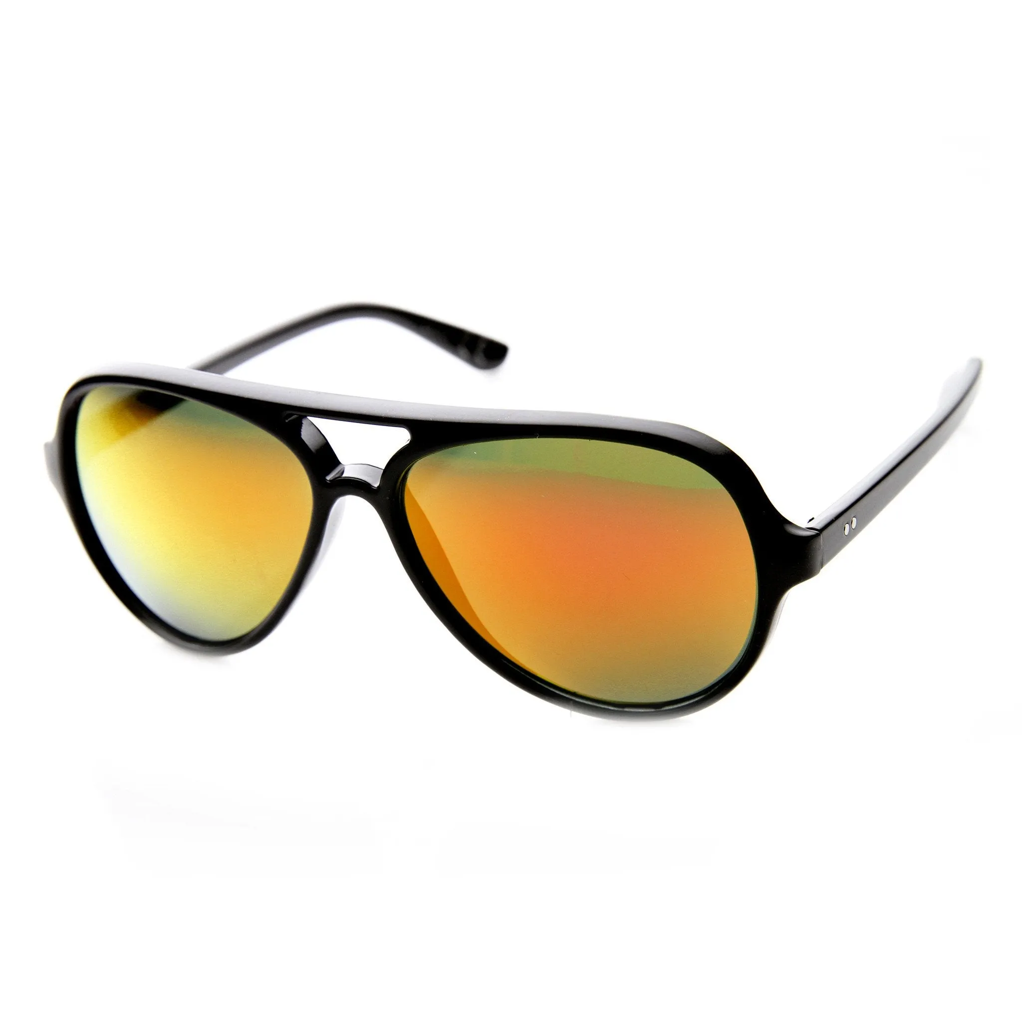Retro 1980's Fashion Large Mirror Lens Aviator Sunglasses 9476