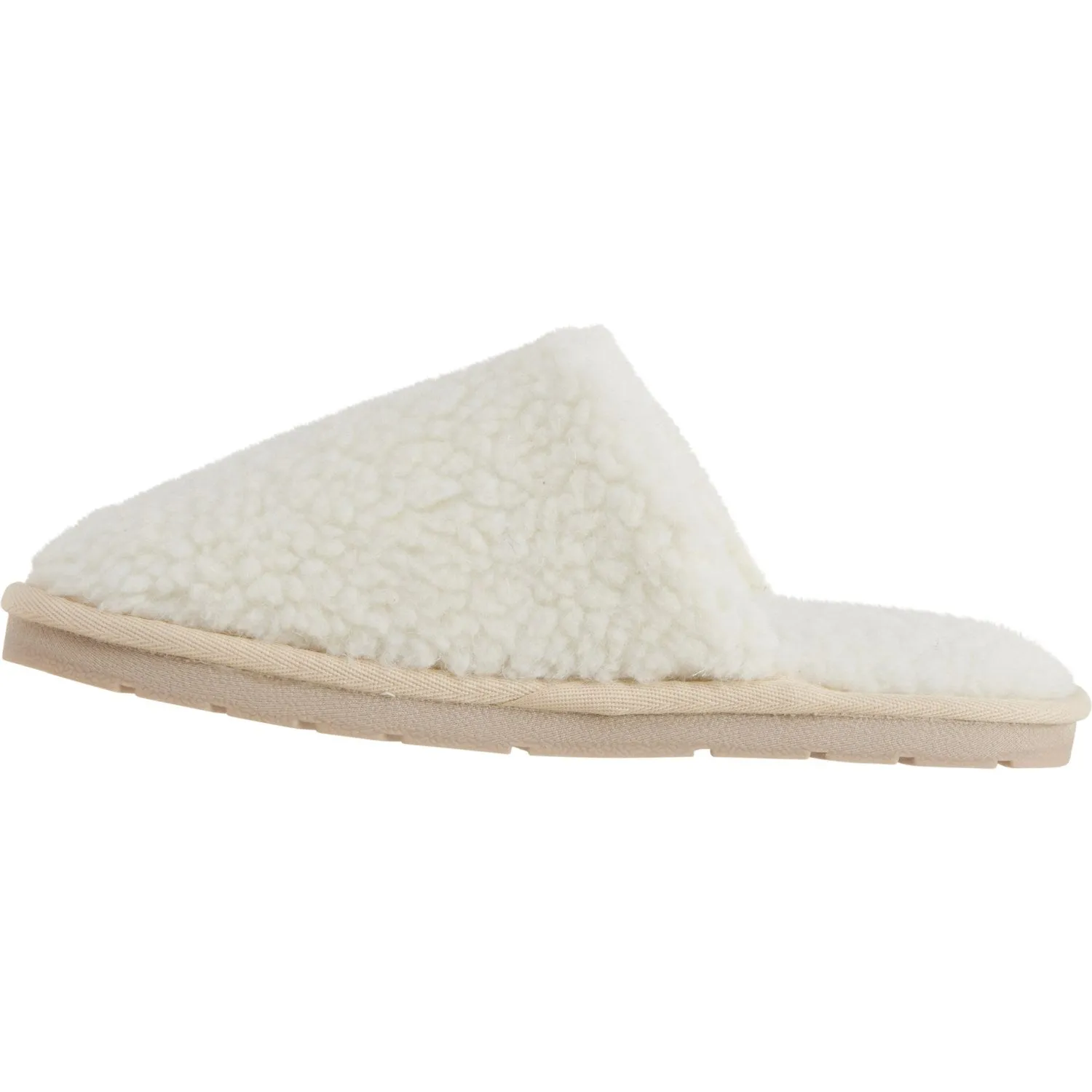 RJ FUZZIES Women's Curly Wool Cozy Scuff Slide-On Slippers