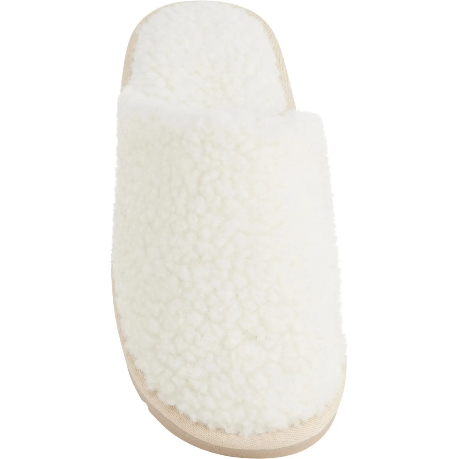 RJ FUZZIES Women's Curly Wool Cozy Scuff Slide-On Slippers
