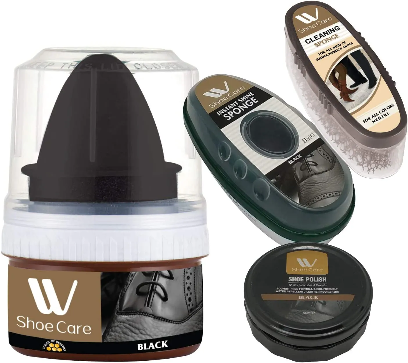 Shoe Shine kit Black, Pack of 4 | WBM SHOE CARE