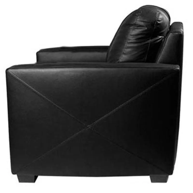 Silver Sofa with Figure Skater Catch Foot Logo Panel