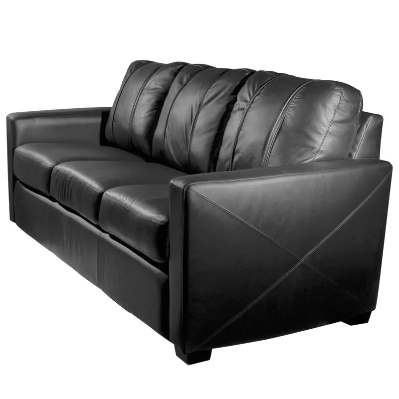Silver Sofa with Figure Skater Catch Foot Logo Panel