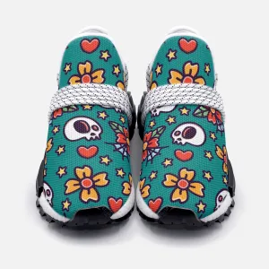 Skull and Heart Unisex Lightweight Custom shoes