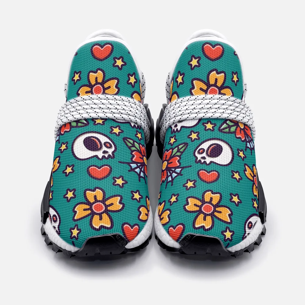 Skull and Heart Unisex Lightweight Custom shoes