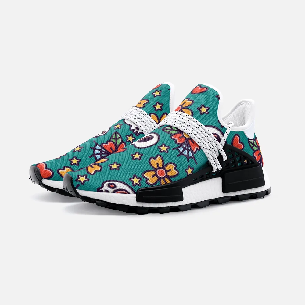 Skull and Heart Unisex Lightweight Custom shoes
