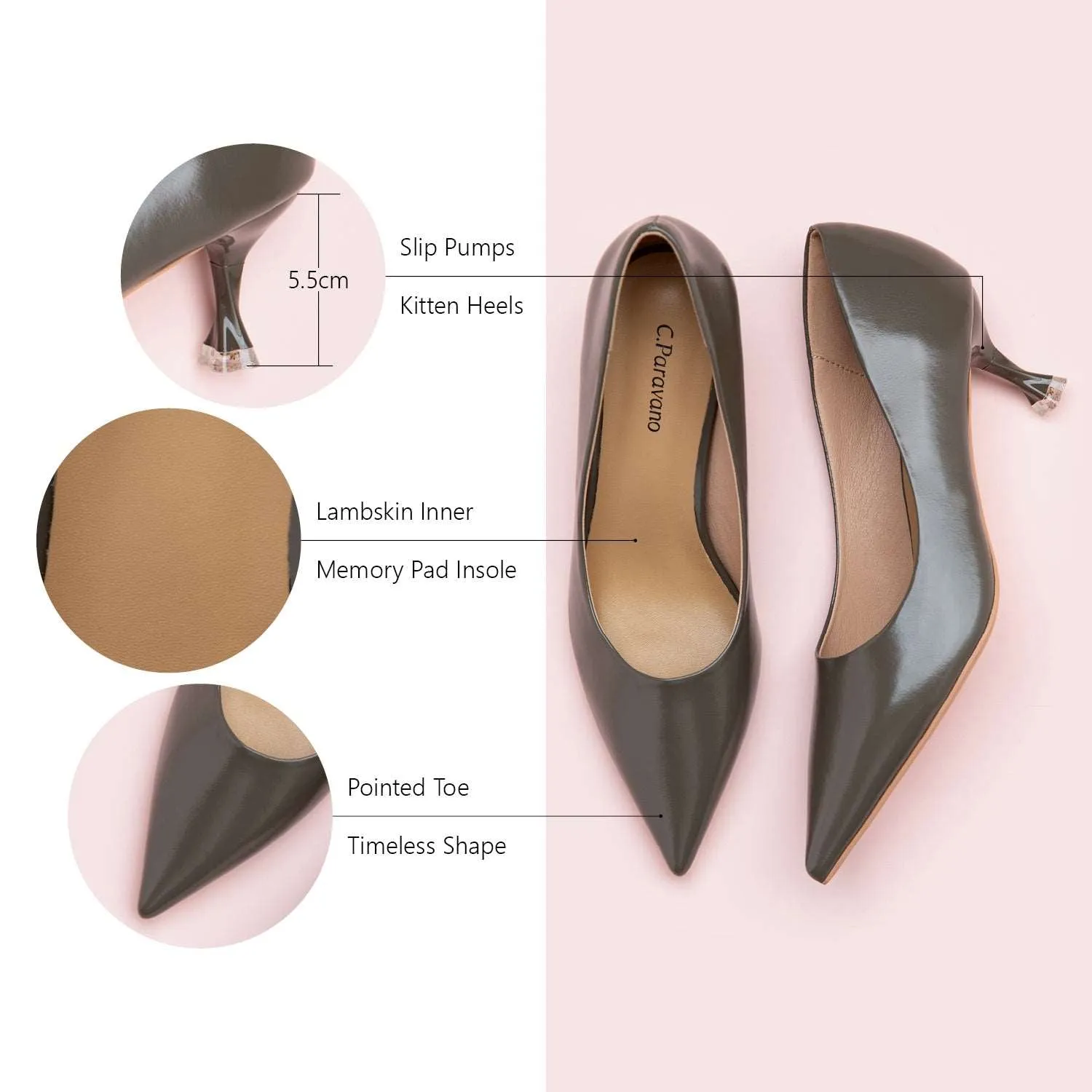 Spiral Kitten Heel Pumps (Anna)