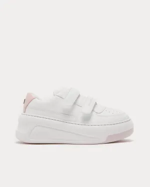 Steffey U Friend Raise Platform Velcro Strap Optic White / Pink Low Top Sneakers