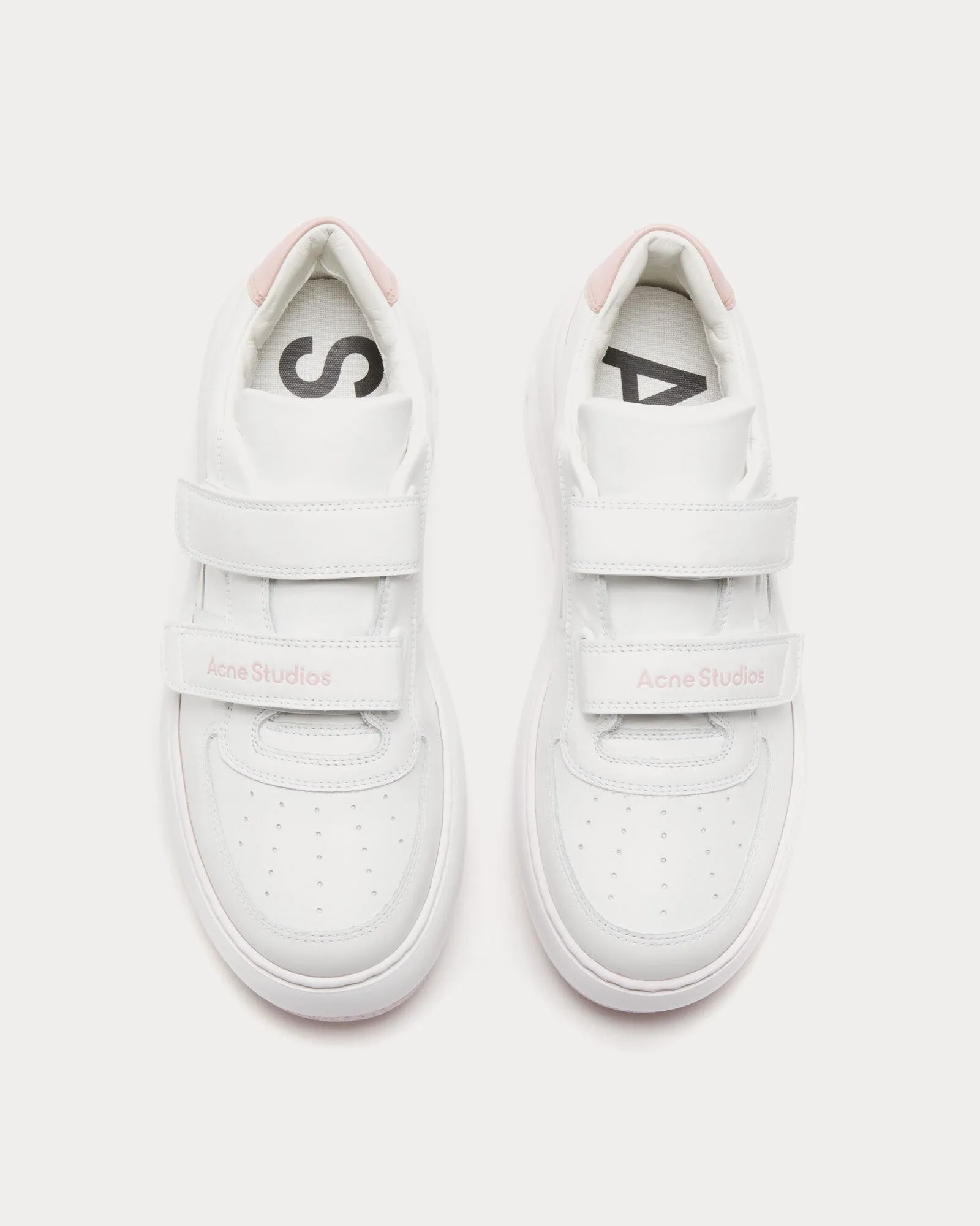 Steffey U Friend Raise Platform Velcro Strap Optic White / Pink Low Top Sneakers