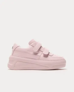 Steffey U Friend Raise Platform Velcro Strap Pastel Pink Low Top Sneakers
