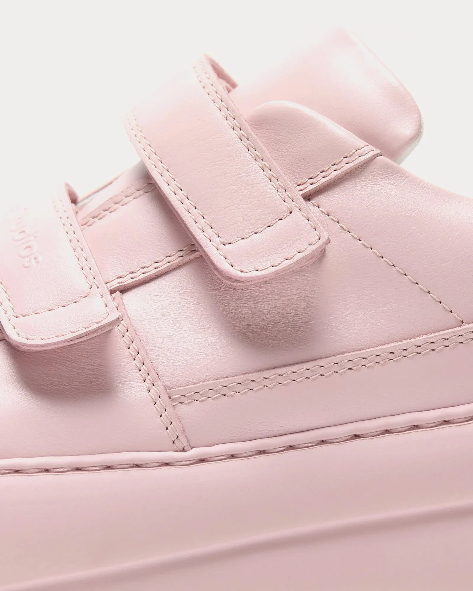Steffey U Friend Raise Platform Velcro Strap Pastel Pink Low Top Sneakers