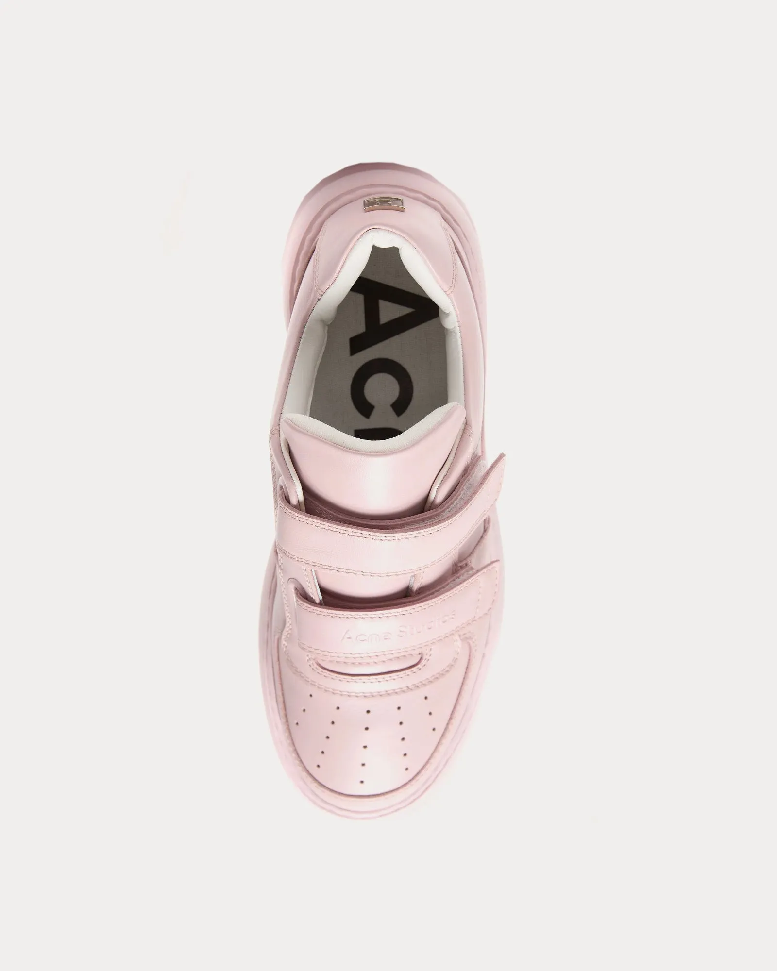Steffey U Friend Raise Platform Velcro Strap Pastel Pink Low Top Sneakers
