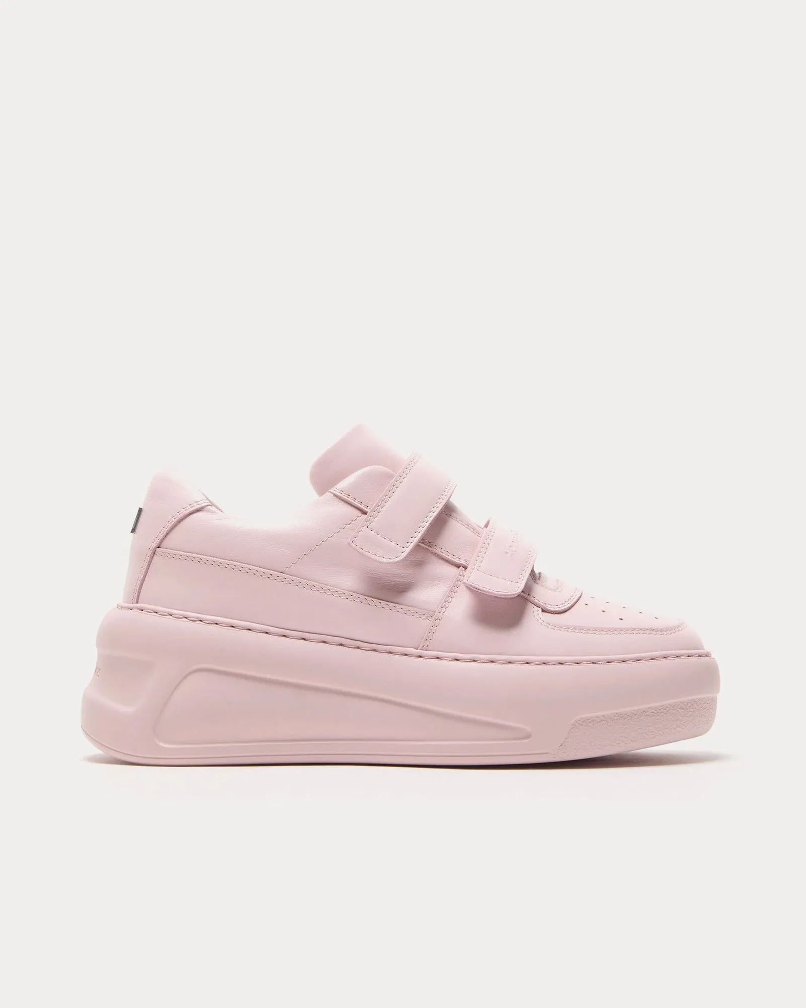 Steffey U Friend Raise Platform Velcro Strap Pastel Pink Low Top Sneakers