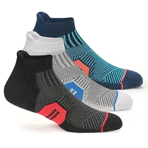 Supersox Accelerator Unisex Design Breathable with Cushion Terry Ankle Cnut Tab Athletic Socks - Pack of 3