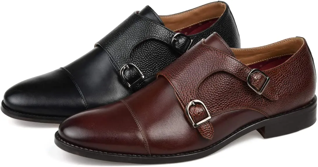 Thomas & Vine Calvin Double Monk Strap Dress Shoe   Color Black Size 9.5M