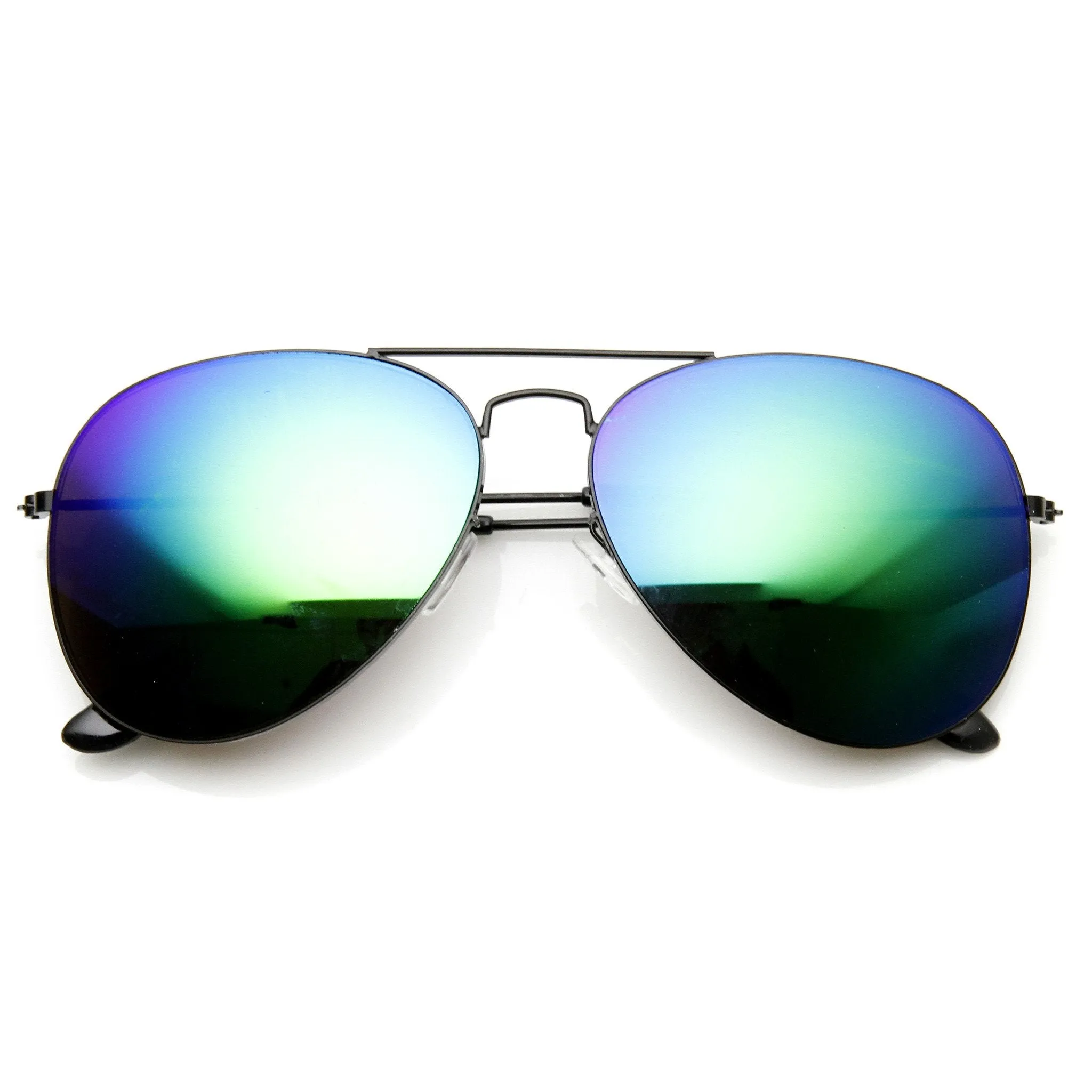 Ultra Thin Metal Frame Aviator Sunglasses With Flash Mirror Lenses 1493