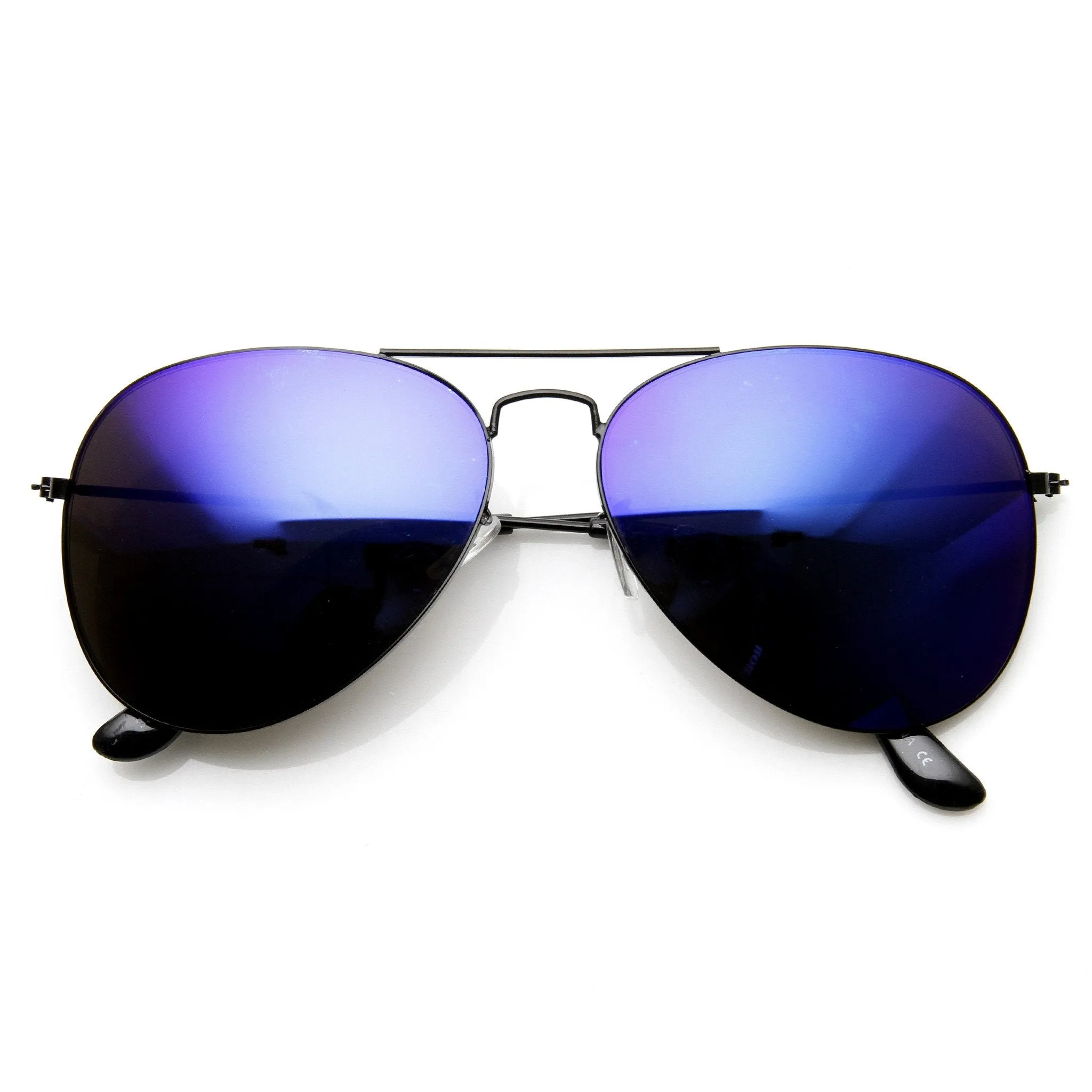 Ultra Thin Metal Frame Aviator Sunglasses With Flash Mirror Lenses 1493