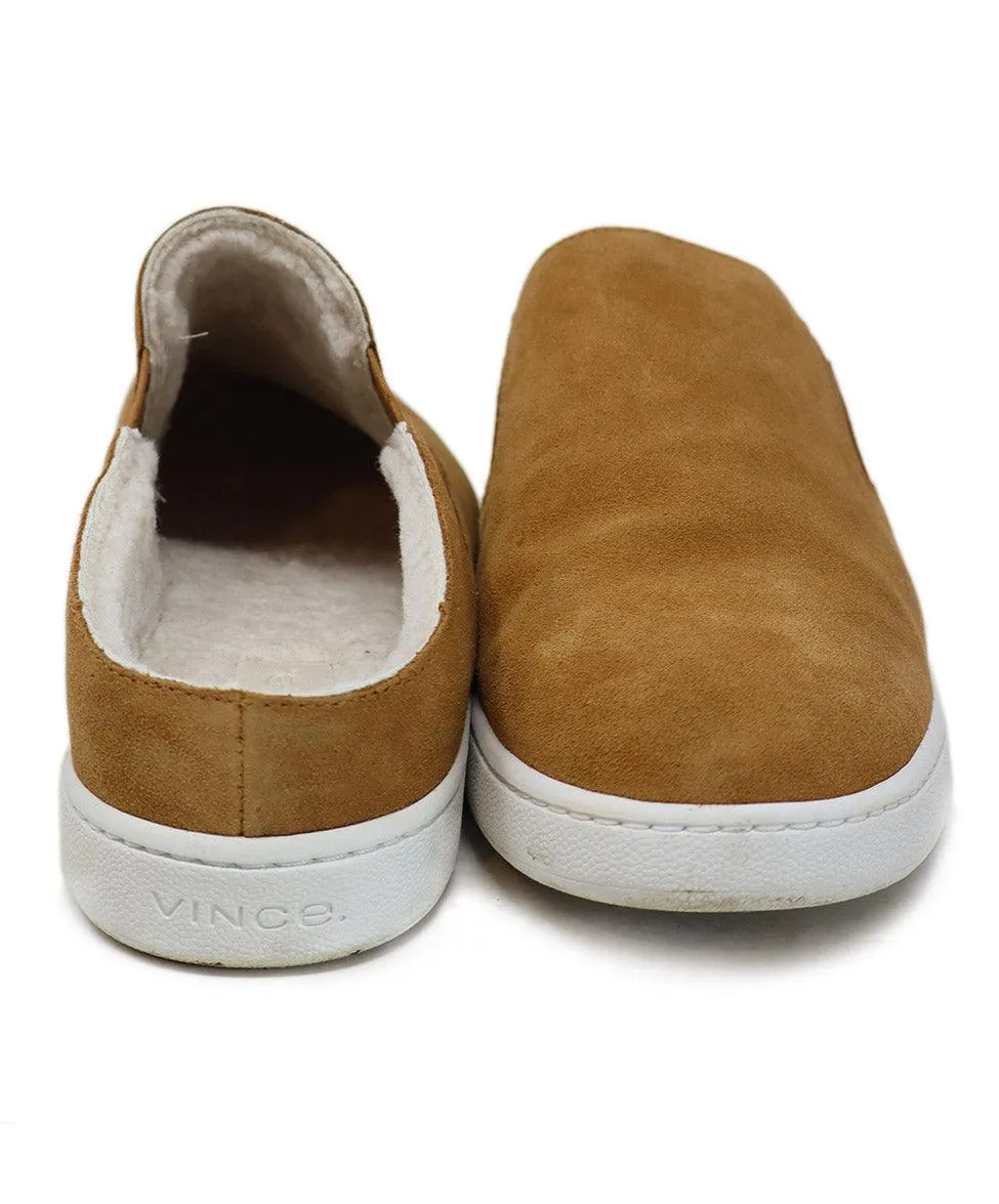 Vince Tan Suede & Shearling Sneakers sz 9.5