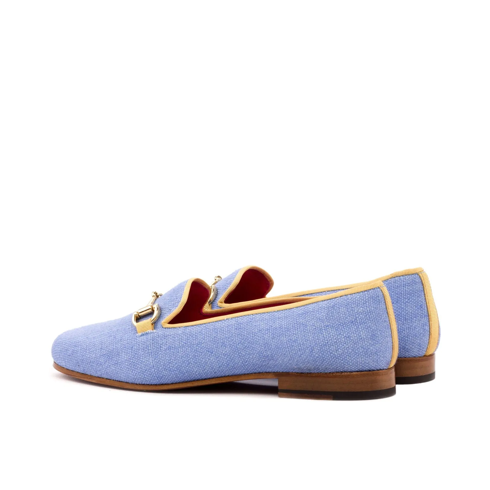 Women's Rose Leather Slippers Blue Yellow 3584