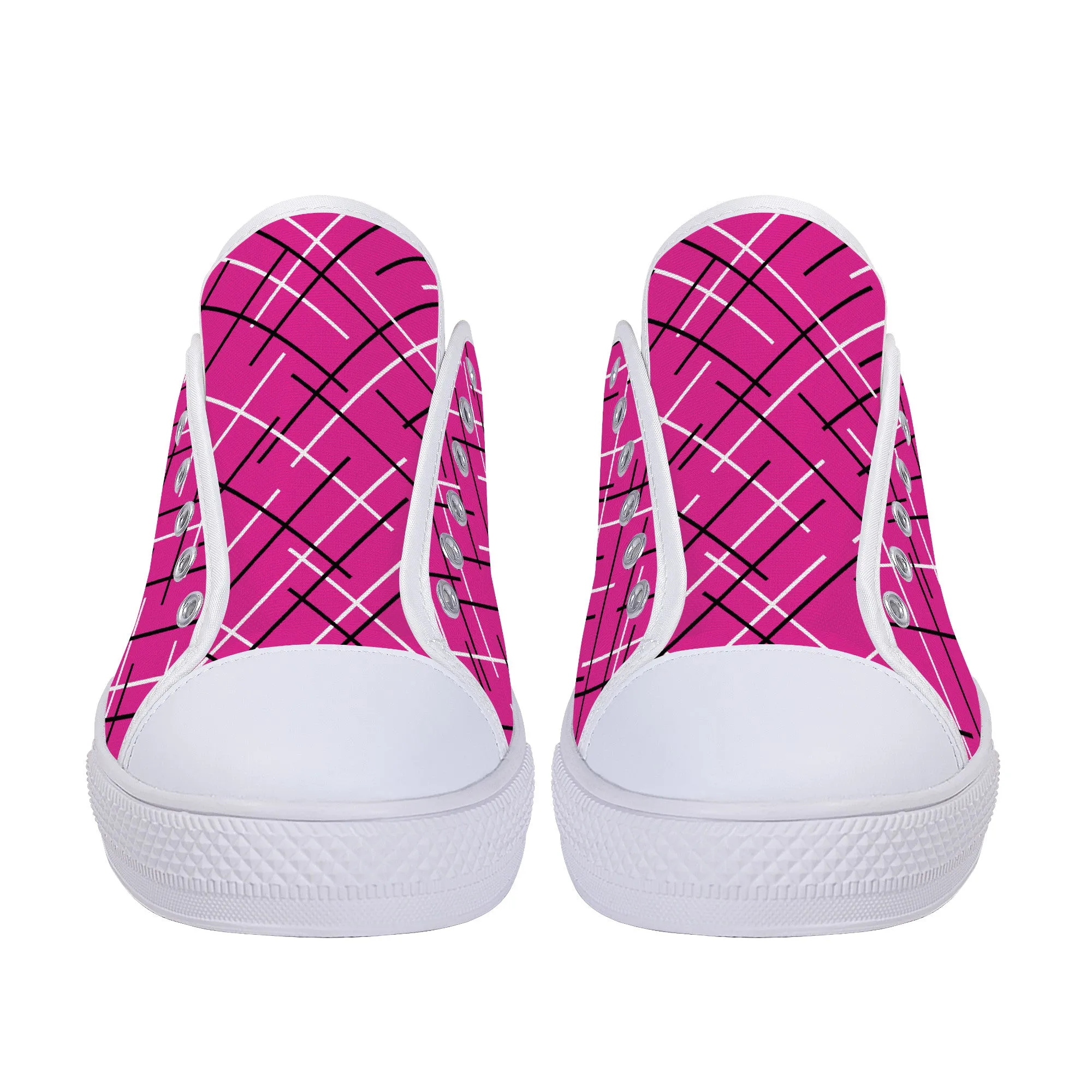 Work Hard Be Kind - Pink w/ LinesLow Top Canvas Shoes